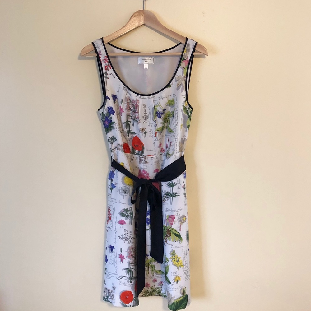 Moulinette Souers Anthropologie silk floral dress